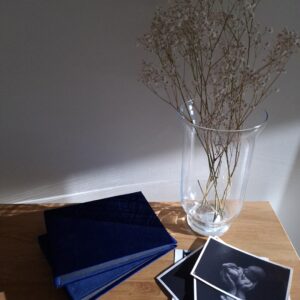 Outlet mały album na zdjęcia - welurowy | granatowy